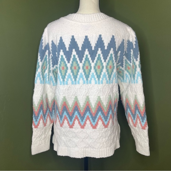 Talbots ZIG-ZAG FAIR ISLE CREWNECK PULLOVER LP - Picture 7 of 14
